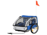 2 Seat Bike Trailer Bicycle wagon for Kids Child Steel Frame Safety Harness Seat Carrier Hitch T3398P348587