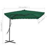 Garden Parasol Green Polyester, Steel Large 44881