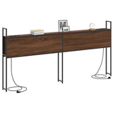 Storage Headboard with Charging Station Brown oak 180 cm 859824