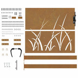 Garden Gate 100x100 cm Corten Steel Grass Design 153227