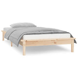 LED Bed Frame without Mattress 75x190 cm Small Single Small Single Solid Wood 820631