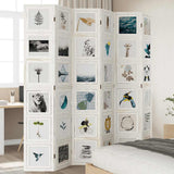 Room Divider 6 Panels White Solid Wood Paulownia 358700