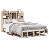 Bookcase Bed without Mattress 135x190 cm Double Solid Wood Pine 3323983