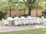 Garden Table White 350 x 100 x 74 cm Poly Rattan 3378526