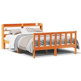 Bed Frame with Headboard without Mattress Wax Brown 120x190 cm Small Double 3306592