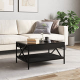 ZNTS Coffee Table with Infinity LED Black 70x50x38 cm 847702