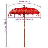 Balinese Parasol Red x 260 cm Cotton and Wood 42006458