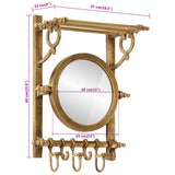 Luggage Rack with Coat Hangers & Mirror Wall Mounted Aluminium 357835