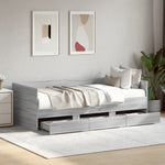 ZNTS Daybed with Drawers without Mattress Grey Sonoma 90x200 cm 3280823