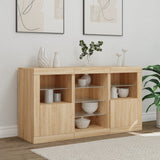 Sideboard with LED Lights Sonoma Oak 123x37x67 cm 3209081