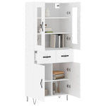 Highboard White 69.5x34x180 cm Engineered Wood 3198561