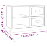 TV Cabinet White 73x35.5x47.5 cm Engineered Wood 816168