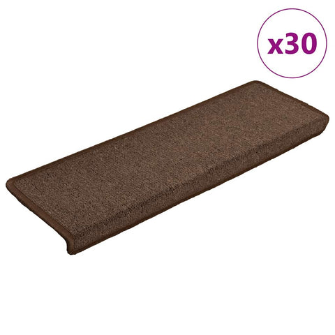 ZNTS Stair Mats 30 pcs 65x21x4 cm Brown 3365769