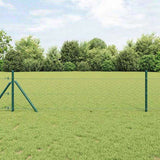 Fence with Posts Green 1 x 50 m PVC-coated steel 3352711