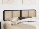 Headboard with Headboard Black 140 x 55 x 3 cm Rattan 42011570