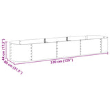 Garden Raised Bed 320x80x44 cm Galvanised Steel Grey 45527