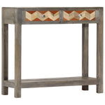 ZNTS Console Table Grey 86x30x76 cm Solid Mango Wood 282737