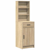 Dressing Table with Mirror Lights 2 pcs Brown Engineered Wood 3334265