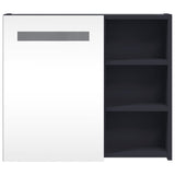 Bathroom Mirror Cabinet with LED Light Grey 60x13x52 cm 357970