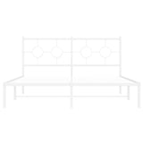 Metal Bed Frame without Mattress with Headboard White 150x200cm 376277