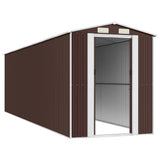 Garden Shed Dark Brown 192x689x223 cm Galvanised Steel 3147466