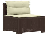 7-Seater Garden Sofa with Cushions Rattan Look PP Brown 3444162