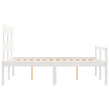 Senior Bed without Mattress White 120x200 cm Solid Wood 3195347