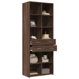 Highboard Brown Oak 70x42.5x185 cm Engineered Wood 3281468
