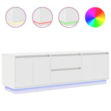 TV Cabinet with LED Lights White 160.5x41x50 cm 3328426