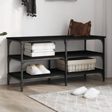 Shoe Bench Black 100x38,5x49 cm Engineered Wood 839043