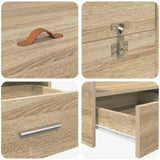 Storage Bed Frame Sonoma oak 200 x 200 cm Engineered wood 3335263