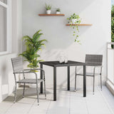 Garden Dining Set with Cushion 3 pcs Grey Poly Rattan 3379912