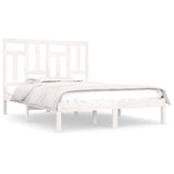 Bed Frame White Solid pine wood 140x200 cm Durable Bed Frame 3104544