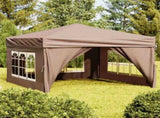 Folding Party Tent with Sidewalls Taupe 3x3 m 93526