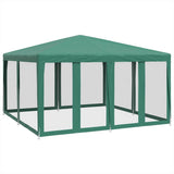 Party Tent with 8 Mesh Sidewalls Green 4x4 m HDPE 4010063