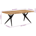 Dining Table Black 180x90x77 cm Solid Wood Acacia 351642