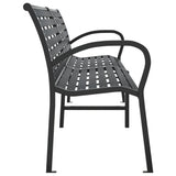 Twin Garden Bench Black 231 cm Steel and WPC 366538