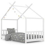 Kids Bed Frame White Solid Pine Wood 90x200 cm 283369