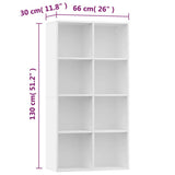Book Cabinet White Engineered wood Medium Book Cabinet 800153