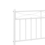 ZNTS Metal Bed Frame without Mattress with Footboard White 183x213cm 373763