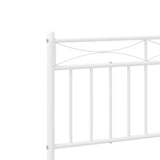 ZNTS Metal Bed Frame without Mattress with Footboard White 183x213cm 373763