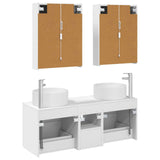 Bathroom Furniture Set 5 pcs White Engineered Wood and Glass 3407087
