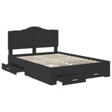 Bed Frame with Headboard Black 140 x 190 cm Engineered Wood 3413604