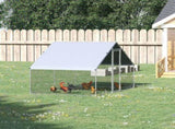 Chicken Run Galvanised Walk-in Chicken Coop Hen Poultry House Cage Rabbit Hutch Pet Playpen Garden T3398P350073