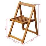 Folding Chair Set of 2 Natural wood Acacia wood Medium Foldable 42660