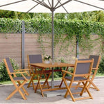 ZNTS 5 Piece Garden Dining Set Anthracite Fabric and Solid Wood 3281833