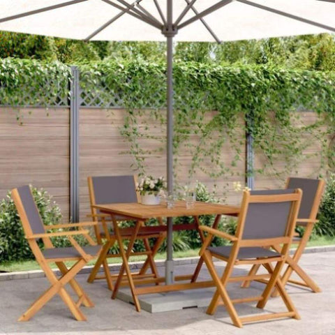 ZNTS 5 Piece Garden Dining Set Anthracite Fabric and Solid Wood 3281833