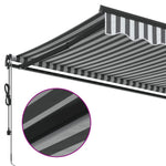Automatic Retractable Awning Anthracite and White 350x250 cm 3310228