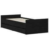 Bed Frame Black Oak 100 x 200 cm Engineered Wood 3446582