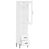 Highboard White 34,5x34x180 cm Engineered Wood 3199305